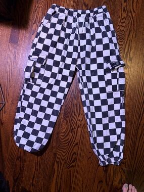 Black and White Checkerboard Pants